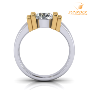 Bar Set Solitaire Engagement Ring With Tapered Half Round Shank Sun Rock Gems SRGBR1011 – 7