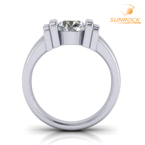 Bar Set Solitaire Engagement Ring With Tapered Half Round Shank Sun Rock Gems SRGBR1011 – 8