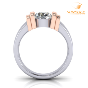 Bar Set Solitaire Engagement Ring With Tapered Half Round Shank Sun Rock Gems SRGBR1011 – 9