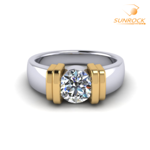 Bar Set Solitaire Engagement Ring With Tapered Half Round Shank Sun Rock Gems SRGBR1011 – 4