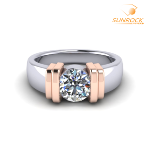 Bar Set Solitaire Engagement Ring With Tapered Half Round Shank Sun Rock Gems SRGBR1011 – 6